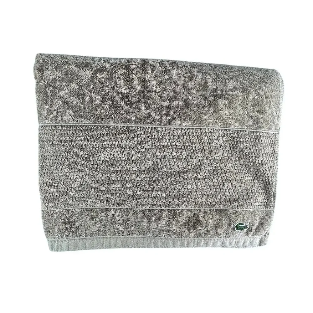 Lacoste Heritage Bath Towel Tan Anti-Microbial 100% Supima Cotton Beach Pool